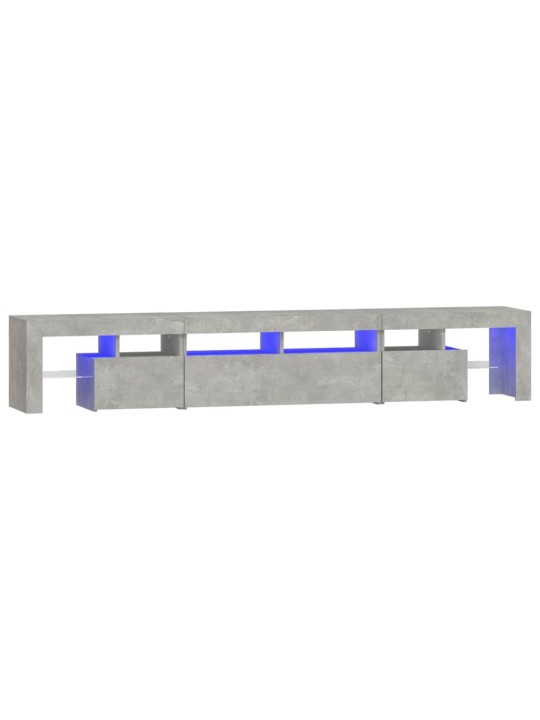 TV-taso LED-valoilla betoninharmaa 230x36,5x40 cm