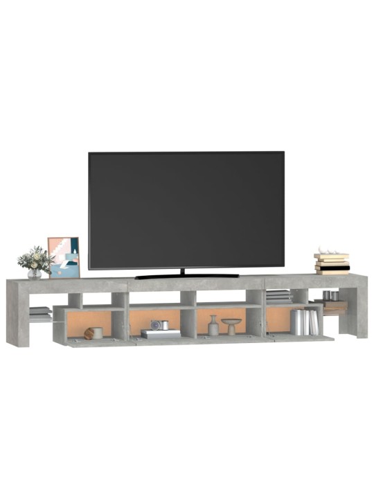 TV-taso LED-valoilla betoninharmaa 230x36,5x40 cm