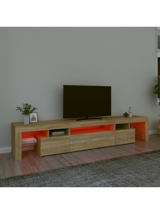 Tv-taso led-valoilla sonoma-tammi 215x36,5x40 cm