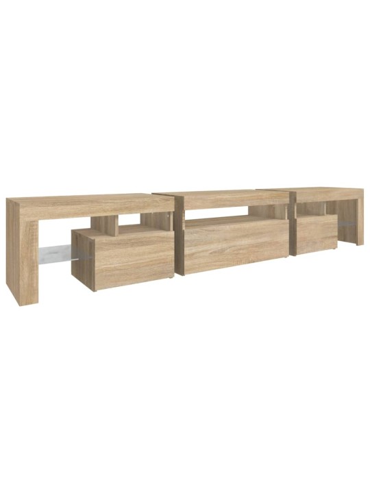 Tv-taso led-valoilla sonoma-tammi 215x36,5x40 cm