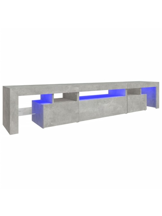 TV-taso LED-valoilla betoninharmaa 215x36,5x40 cm