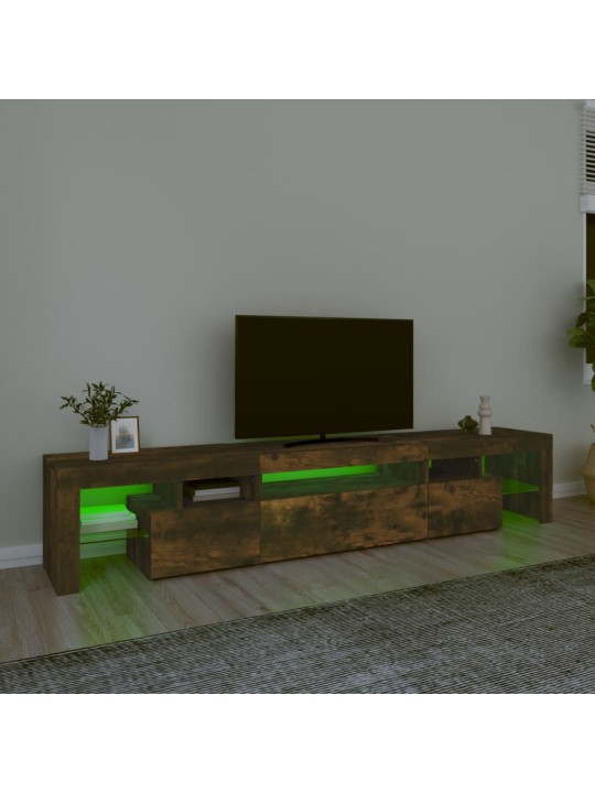 TV-taso LED-valoilla savutammi 215x36,5x40 cm