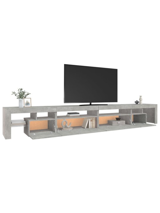 TV-taso LED-valoilla betoninharmaa 290x36,5x40 cm