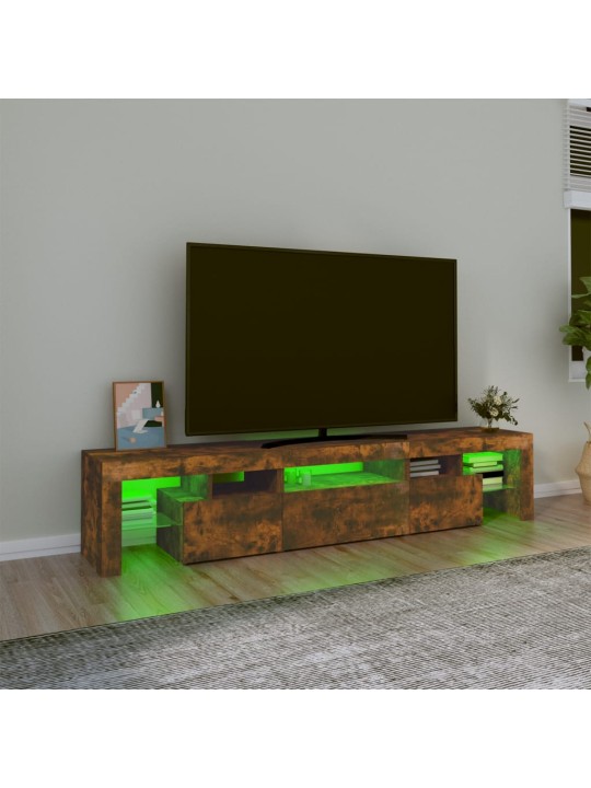 TV-taso LED-valoilla savutammi 200x36,5x40 cm