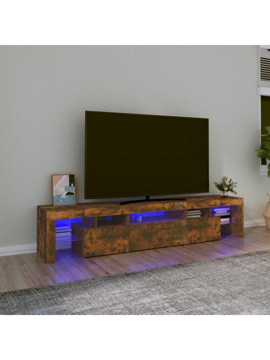 TV-taso LED-valoilla savutammi 200x36,5x40 cm