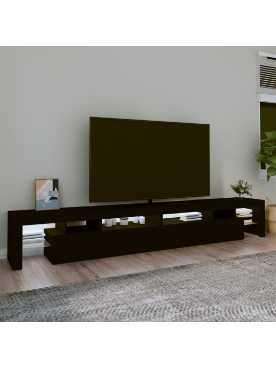 TV-taso LED-valoilla musta 260x36,5x40 cm