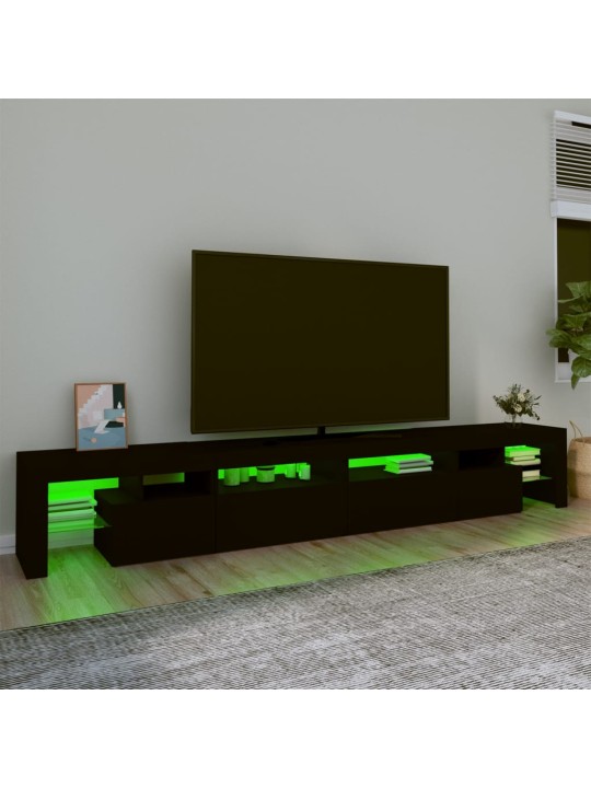 TV-taso LED-valoilla musta 260x36,5x40 cm