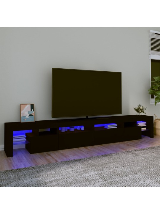 TV-taso LED-valoilla musta 260x36,5x40 cm