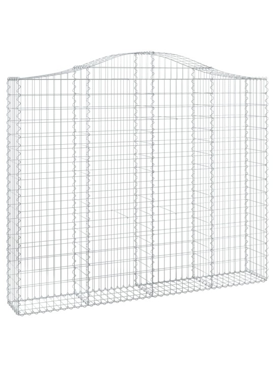Kaareva kivikori 200x30x160/180 cm galvanoitu rauta