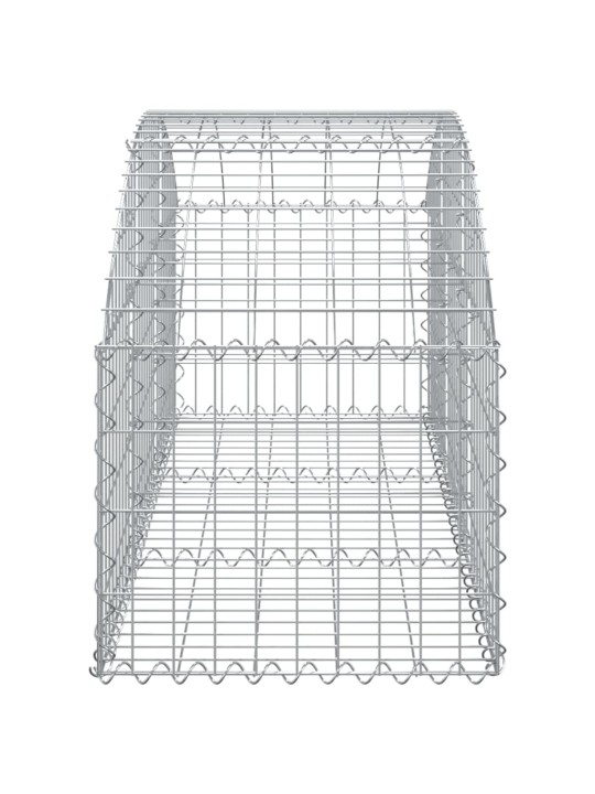 Kaareva kivikori 150x50x40/60 cm galvanoitu rauta