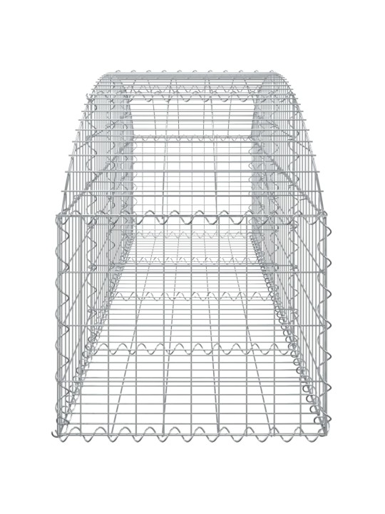 Kaareva kivikori 200x50x40/60 cm galvanoitu rauta