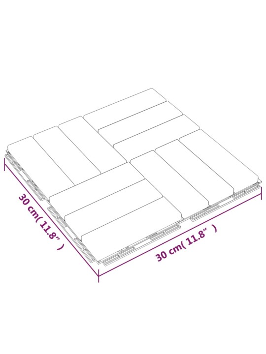 Terassilaatat 20 kpl 30x30 cm täysi tiikki