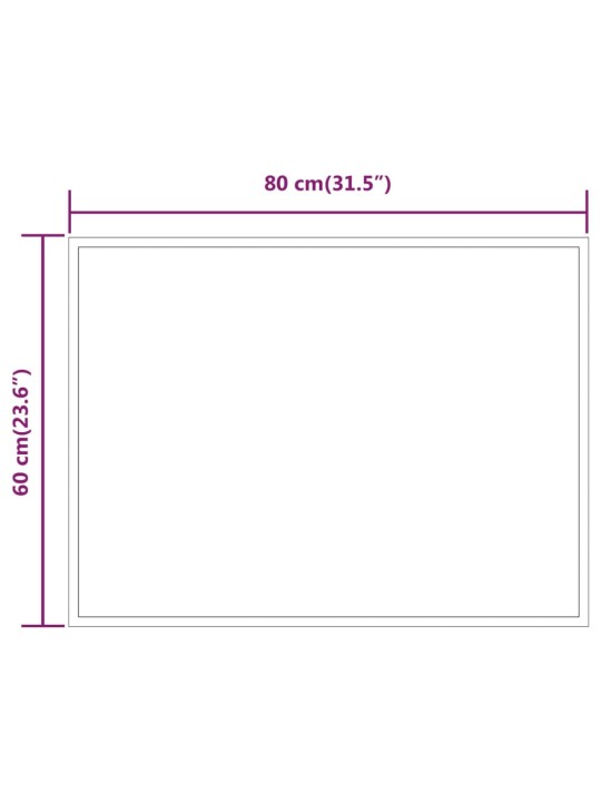 Kylpyhuoneen led-peili 60x80 cm