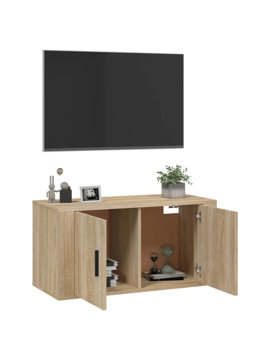 Seinäkiinnitettävä TV-taso Sonoma-tammi 80x34,5x40 cm