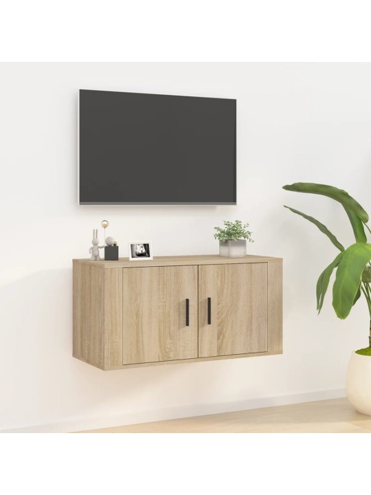 Seinäkiinnitettävä TV-taso Sonoma-tammi 80x34,5x40 cm