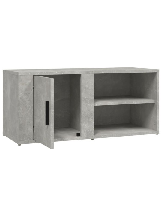 TV-taso betoninharmaa 80x31,5x36 cm tekninen puu