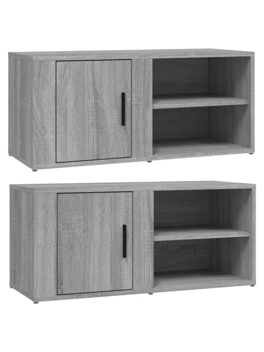 TV-tasot 2 kpl harmaa Sonoma 80x31,5x36 cm lastulevy