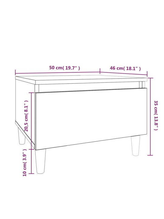 Sivupöydät 2kpl musta 50x46x35 cm tekninen puu