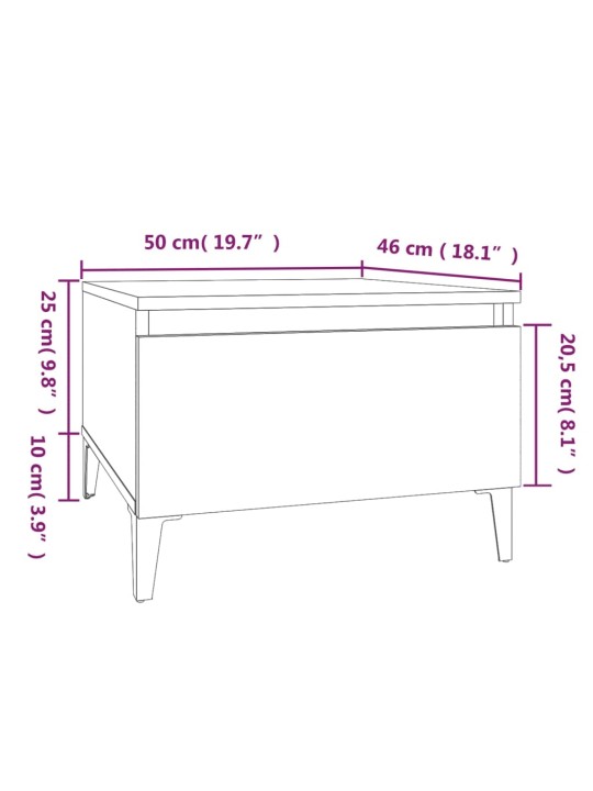 Sivupöydät 2 kpl musta 50x46x35 cm tekninen puu