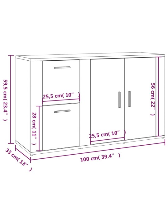 Senkki betoninharmaa 100x33x59,5 cm tekninen puu