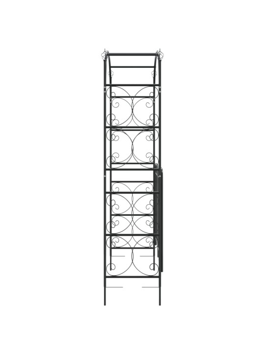 Puutarhakaari portilla musta 108x45x235 cm teräs