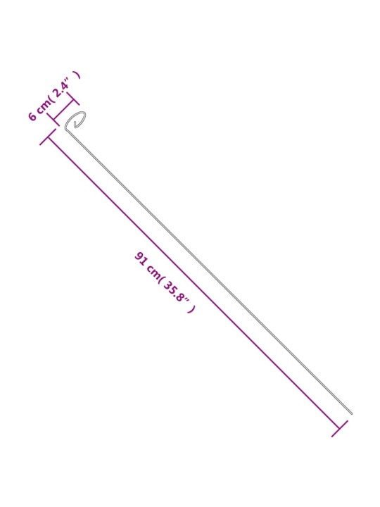 Puutarhan kasvituet 20 kpl vihreä 91 cm teräs