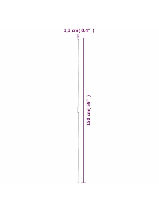 Kasvituet 30 kpl vihreä 150 cm teräs