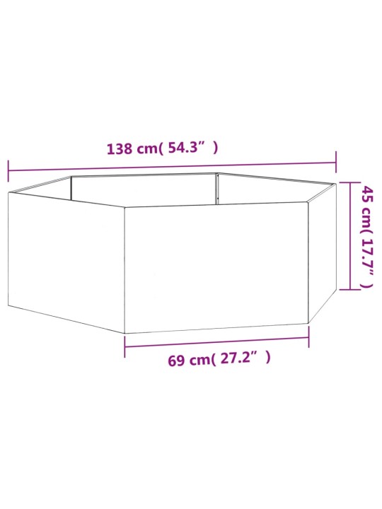 Kukkalaatikko ruoste 138x120x45 cm Corten teräs