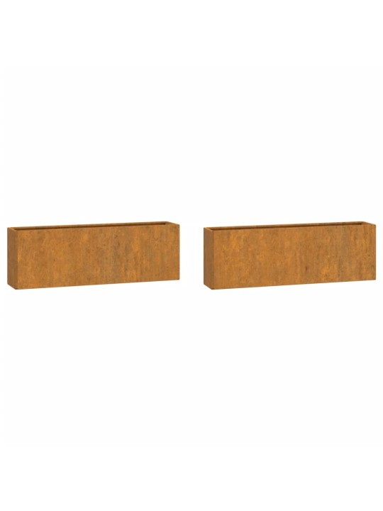 Kukkalaatikot 2 kpl ruoste Corten teräs 53x10x17 cm