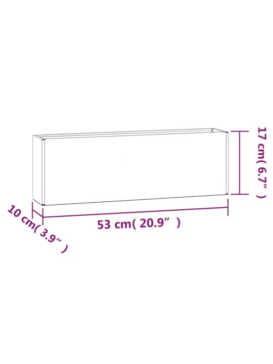 Kukkalaatikot 2 kpl ruoste Corten teräs 53x10x17 cm