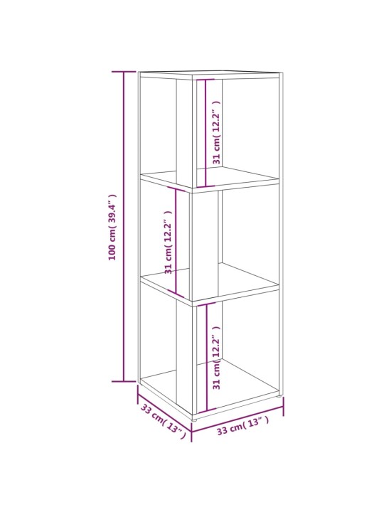 Kulmakaappi savutammi 33x33x100 cm tekninen puu