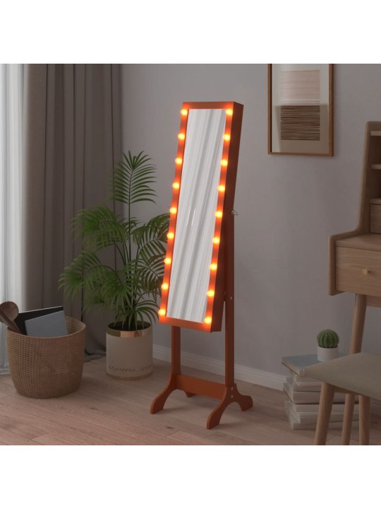 Vapaasti seisova peili LED-valoilla 34x37x146 cm