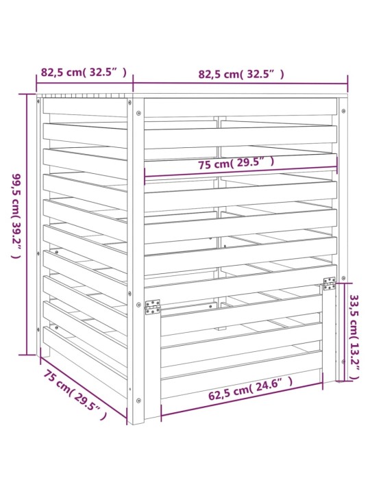 Komposti 82,5x82,5x99,5 cm täysi mänty