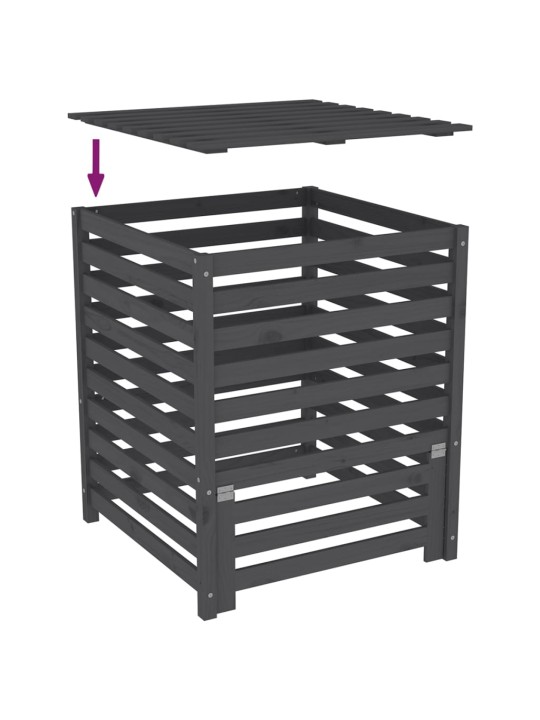 Komposti harmaa 82,5x82,5x99,5 cm täysi mänty