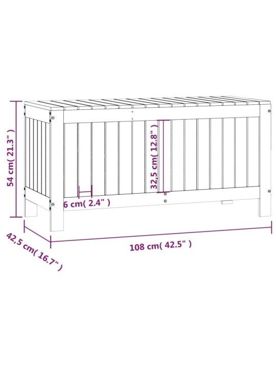 Säilytyslaatikko harmaa 108x42,5x54 cm täysi mänty