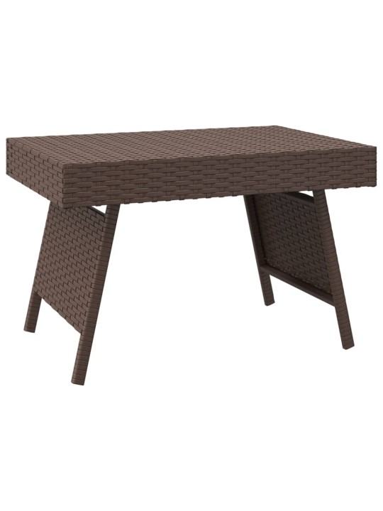 Kokoontaittuva sivupöytä ruskea 60x40x38 cm polyrottinki