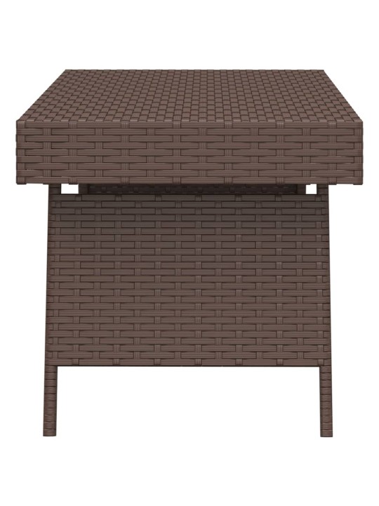 Kokoontaittuva sivupöytä ruskea 60x40x38 cm polyrottinki