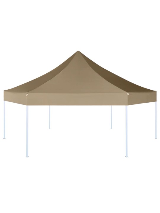 Kuusikulmainen pop-up katos 3,6x3,1 m taupe 220 g/m²