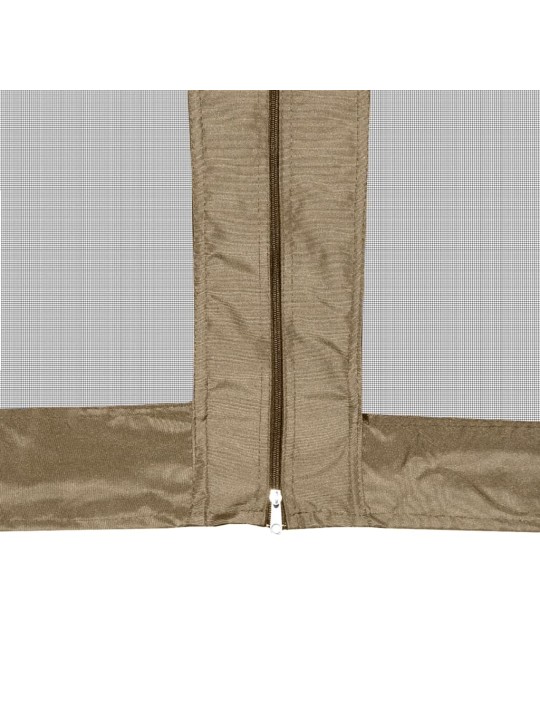 Kuusikulmainen pop-up katos sivuseinillä 3,6x3,1m Taupe 220g/m²