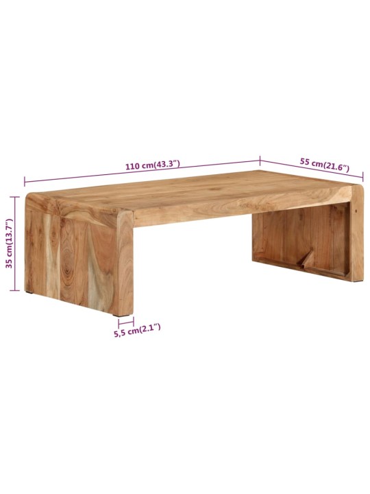Sohvapöytä 110x55x35 cm täysi akasiapuu