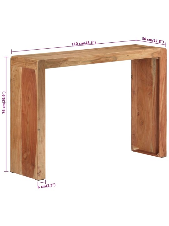 Konsolipöytä 110x30x76 cm täysi akaasiapuu