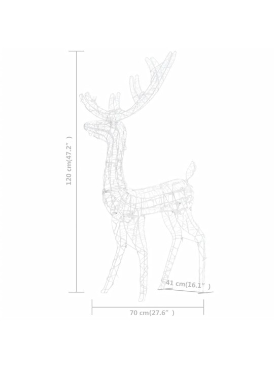 Porojoulukoristeet akryyli 2 kpl 120 cm monivärinen