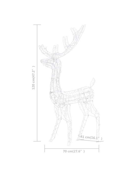 Porojoulukoristeet akryyli 3 kpl 120 cm monivärinen