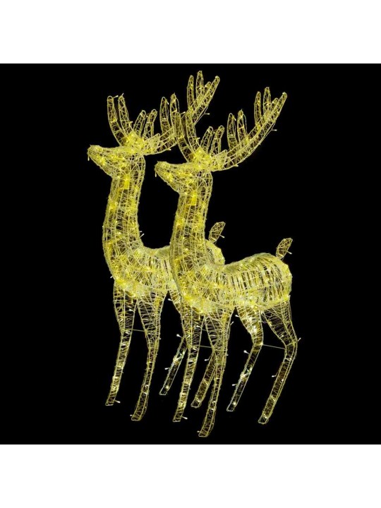 XXL Jouluporot akryyli 250 LED-valoa 2 kpl 180 cm lämmin valk.