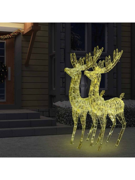 XXL Jouluporot akryyli 250 LED-valoa 2 kpl 180 cm lämmin valk.