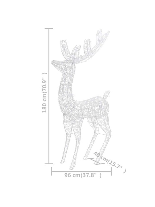 XXL Jouluporot akryyli 250 LED-valoa 2 kpl 180 cm lämmin valk.
