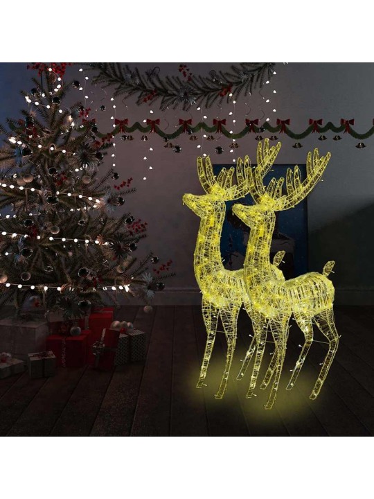 XXL Jouluporot akryyli 250 LED-valoa 2 kpl 180 cm lämmin valk.