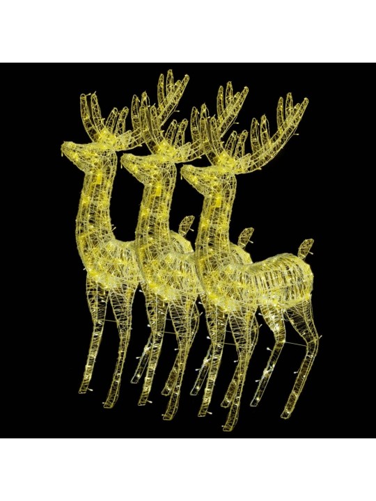XXL Jouluporot akryyli 250 LED-valoa 3 kpl 180 cm lämmin valk.