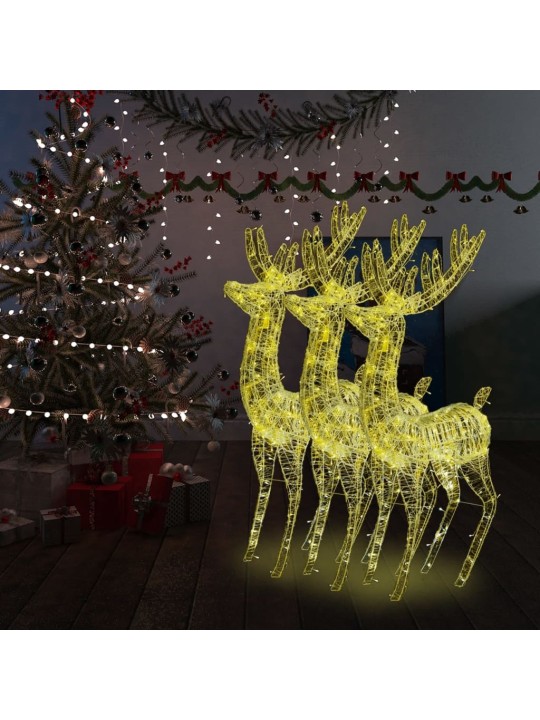XXL Jouluporot akryyli 250 LED-valoa 3 kpl 180 cm lämmin valk.