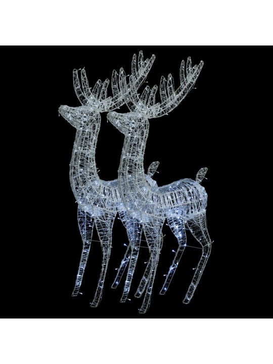 XXL Jouluporot akryyli 250 LED-valoa 2 kpl 180 cm kylmä valk.